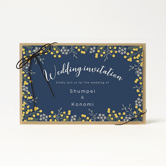 招待状手作りの新しいカタチ「favori クラウド」｜ミモザ_ネイビー[KZ