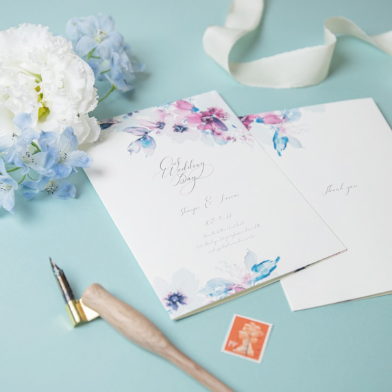 Floral Ink Blue[F-AB]