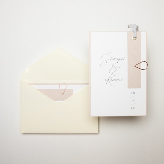 フリーメーソン 手紙 招待状 メゾン・ド・ブランシェ【手作り】結婚式 招待状＋席次表A4＋席札(無料