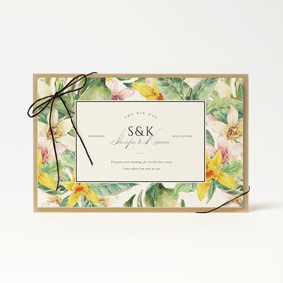 招待状手作りの新しいカタチ「favori クラウド」｜ボタニカル イエロー