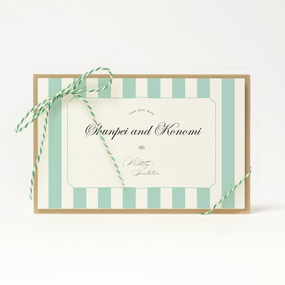 招待状手作りの新しいカタチ Favori クラウド ストライプ エメラルド Ga 招待状