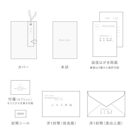 招待状手作りの新しいカタチ Favori クラウド メラニー グレーd招待状