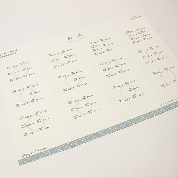 席次表手作りの新しいカタチ「favori クラウド」｜リボンブルー[WAB